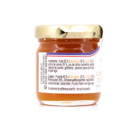 Maison Francis Miot Confiture De Bisous Kuss-Konfitüre aus Klementine & Pfirsich mit Rohrzucker 45 Gramm Produktbild