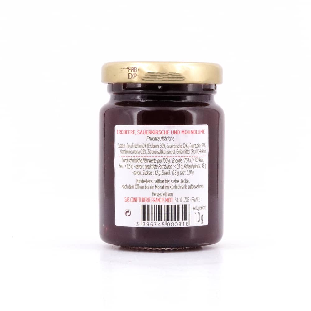 Maison Francis Miot Erdbeere Sauerkirsche und Mohnblume 110 Gramm Produktbild