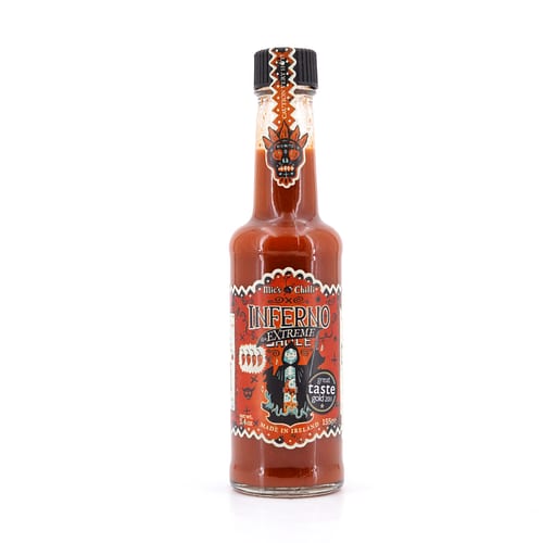 Mic's Chilli Inferno Extreme extrem scharfe Chili-Sauce 12 Habanero-Chili pro Flasche 80.000 Scoville 155 Gramm Produktbild