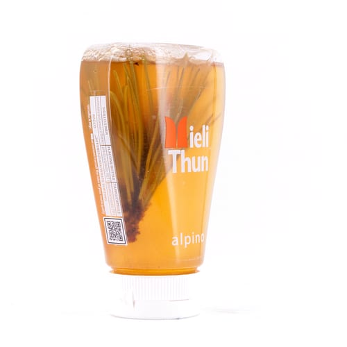 Mieli Thun Alpino Melange aus Akazienhonig und Latschenkieferöl mit Kieferknospe in Spenderflasche 240 Gramm Produktbild