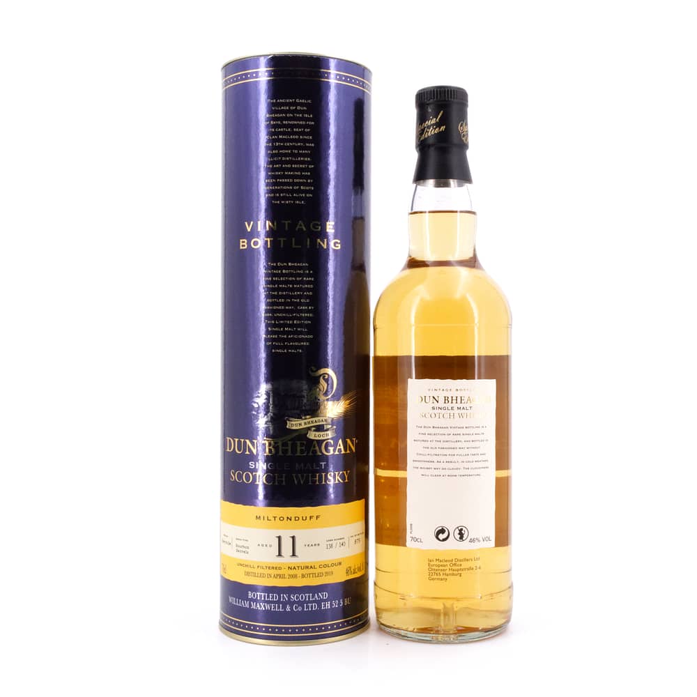 Miltonduff 11 Jahre 2008 / 2019 Bourbon Barrel 0,70 Liter/ 46.0% vol Produktbild