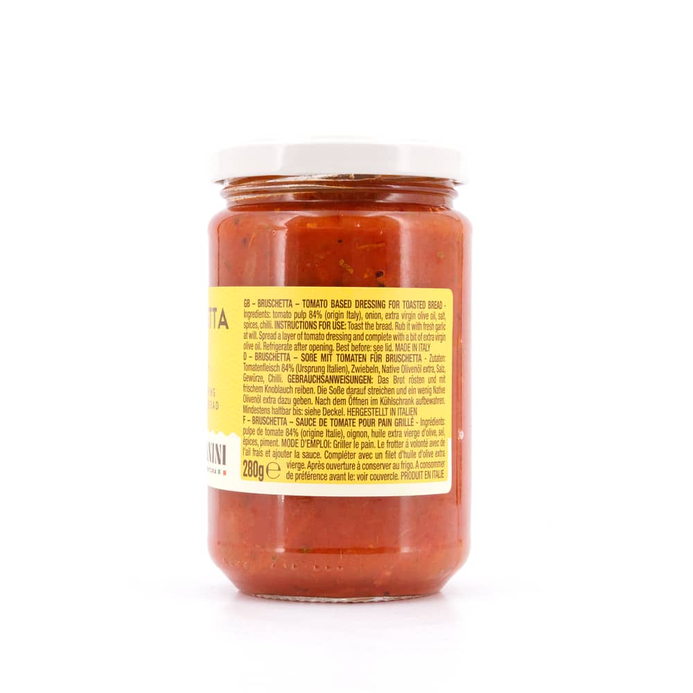 Montanini Bruschetta Piccante Soße mit Tomaten für Bruschetta 280 Gramm Produktbild
