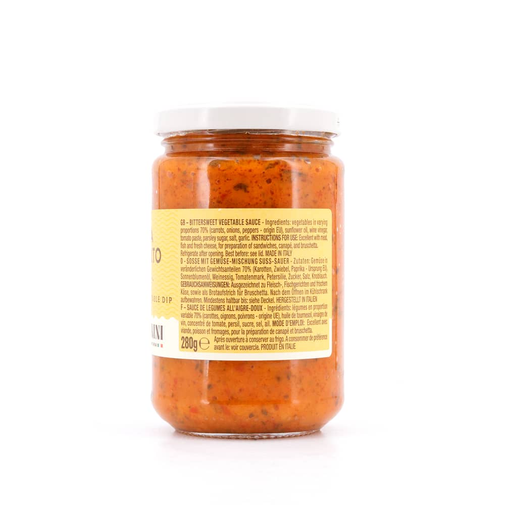 Montanini Salsa dell´Orto Soße mit Gemüse-Mischung süß-sauer 280 Gramm Produktbild