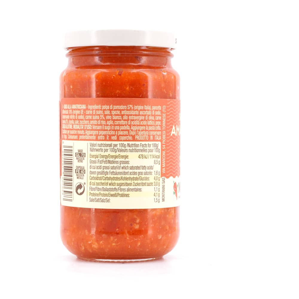 Montanini Tomatensauce all'Amatriciana 190 Gramm Produktbild