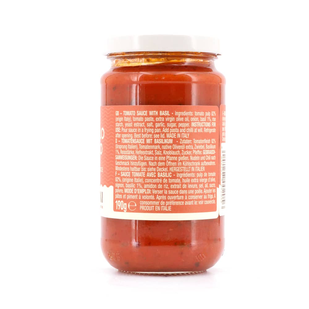 Montanini Tomatensauce mit Basilikum 190 Gramm Produktbild
