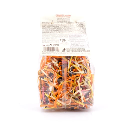 Morelli 6 Aromen Stringhette Bunte Nudeln 250 Gramm Produktbild