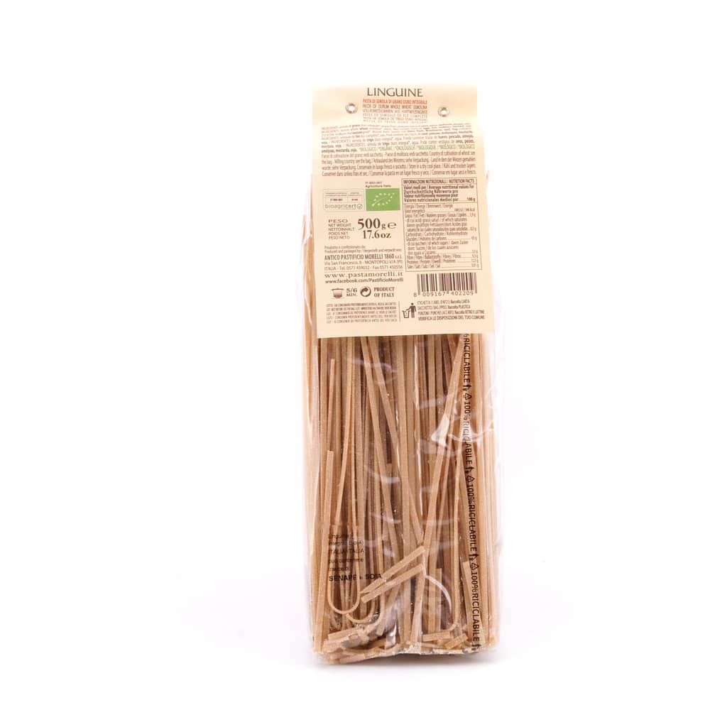 Morelli Linguine Integrali BIO-Vollkornteigwaren aus Hartweizengrieß 500 Gramm Produktbild