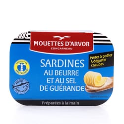 Mouettes d'Arvor Sardinen mit Butter und Guérande Salz Produktbild