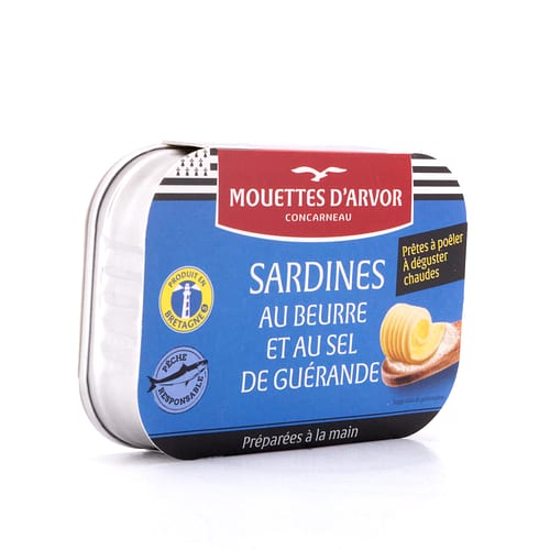 Mouettes d'Arvor Sardinen mit Butter und Guérande Salz 115 Gramm Produktbild