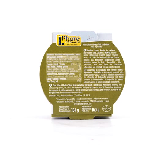 Phare d'Eckmühl Thunfisch echter Bonito in nativem Ölivenöl 160g 104 Gramm Abtropfgewicht Produktbild