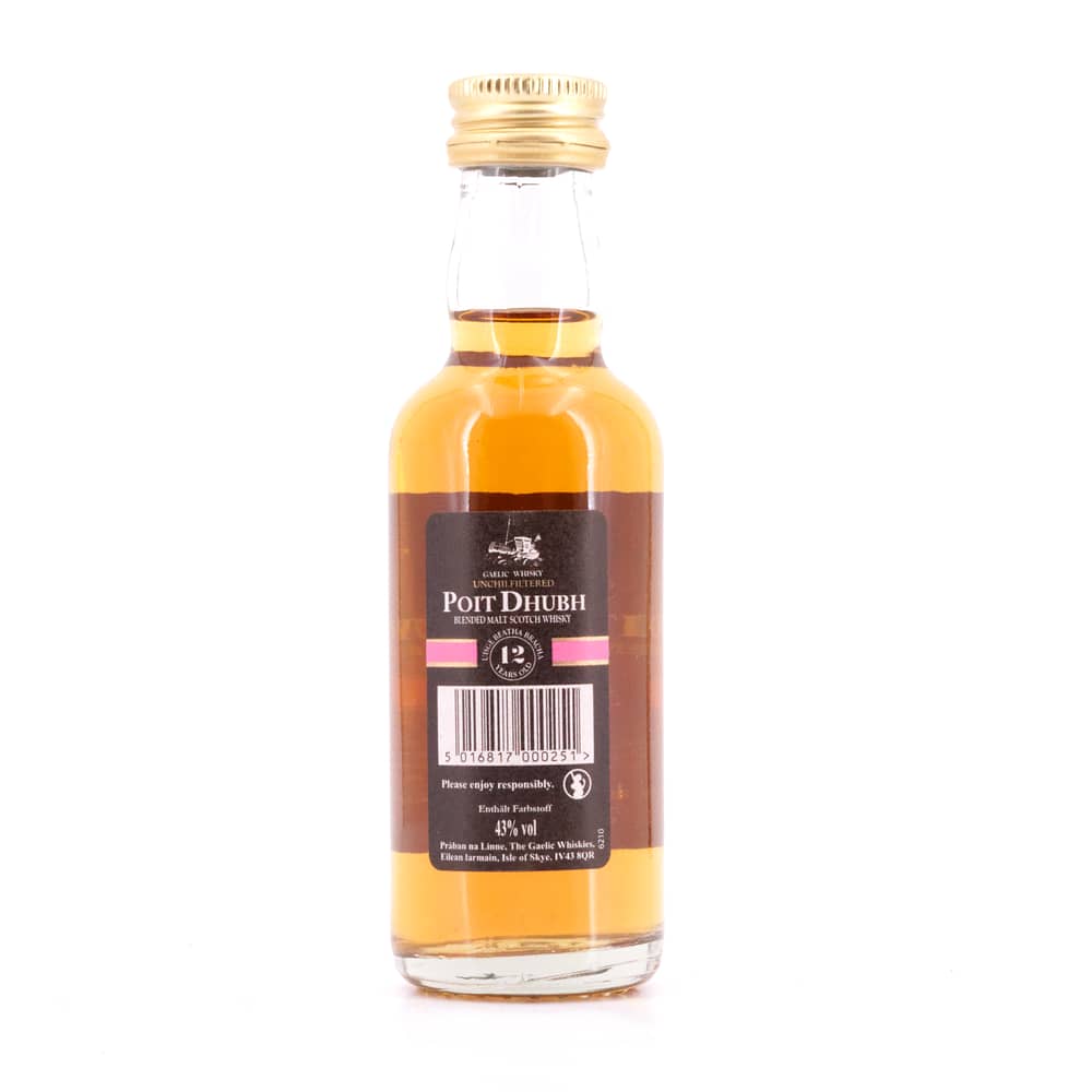 Poit Dhubh 12 Jahre Miniatur Gaelic Whisky 0,050 Liter/ 43.0% vol Produktbild