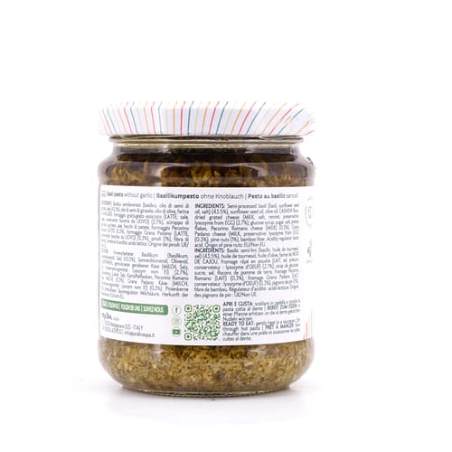 Pralina Pesto basilico Basilikumpesto ohne Knoblauch 180 Gramm Produktbild