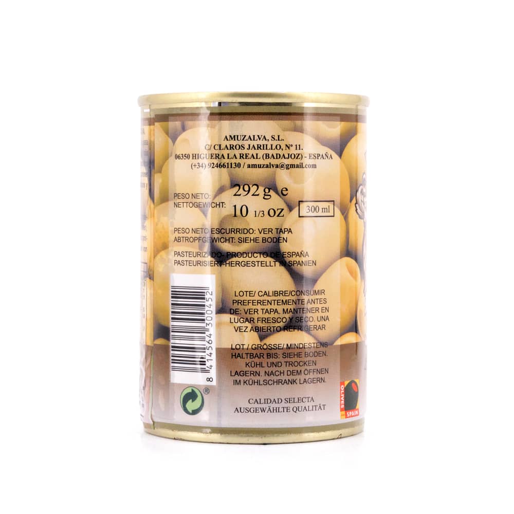 Rio Ana Aceitunas Rellenas de Almendra Grüne Oliven gefüllt mit Mandelpaste 292g 120 Gramm Abtropfgewicht Produktbild