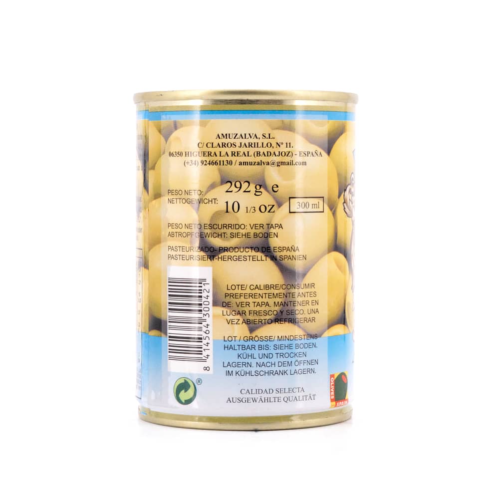 Rio Ana Aceitunas Rellenas de Anchoa Grüne Oliven gefüllt mit Sardellenpaste 292g 120 Gramm Abtropfgewicht Produktbild