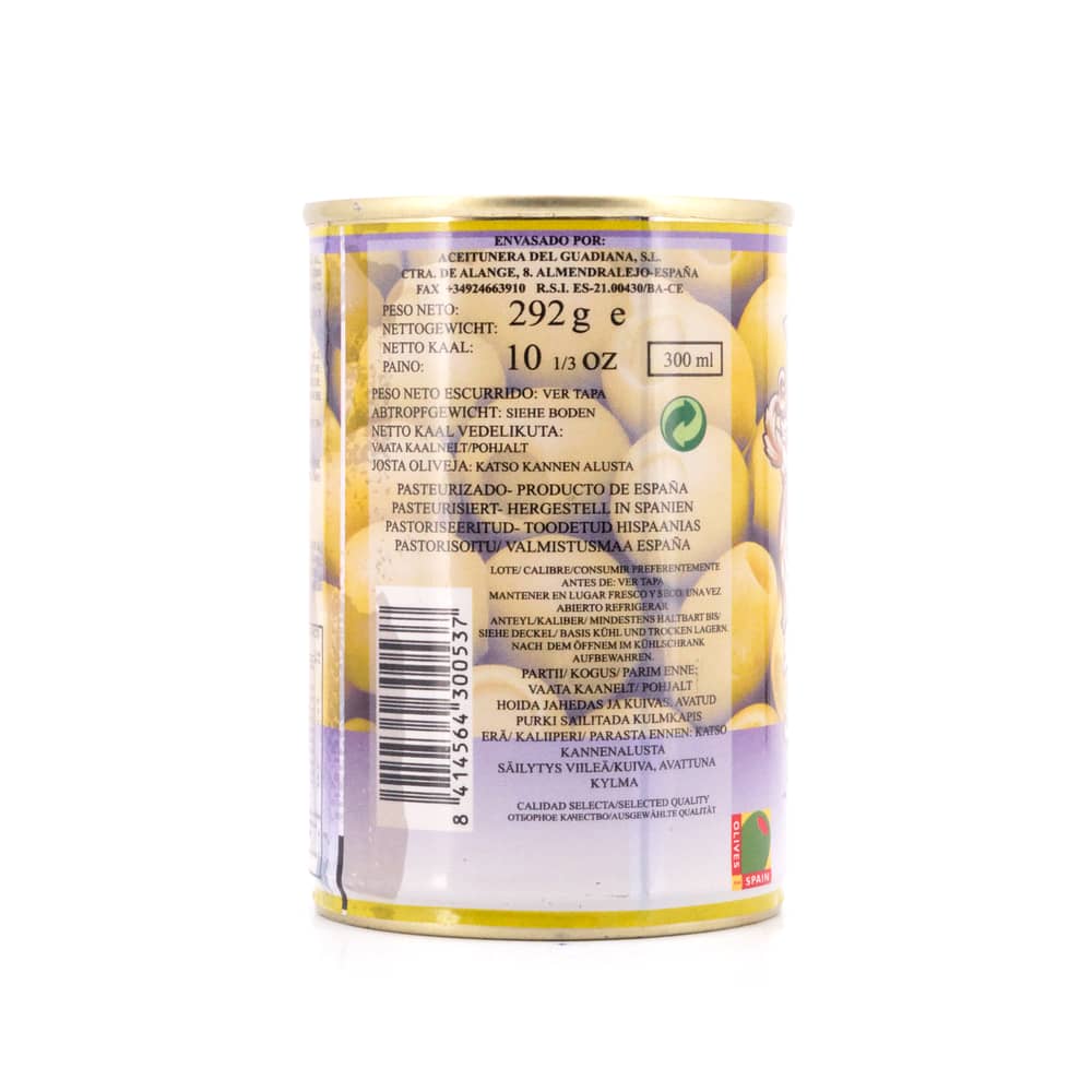 Rio Ana Aceitunas Rellenas de Atùn Grüne Oliven gefüllt mit Thunfischpaste 292g 120 Gramm Abtropfgewicht Produktbild