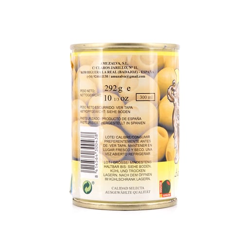 Rio Ana Aceitunas Rellenas de Limón Grüne Oliven gefüllt mit Zitronenpaste 292g 120 Gramm Abtropfgewicht Produktbild