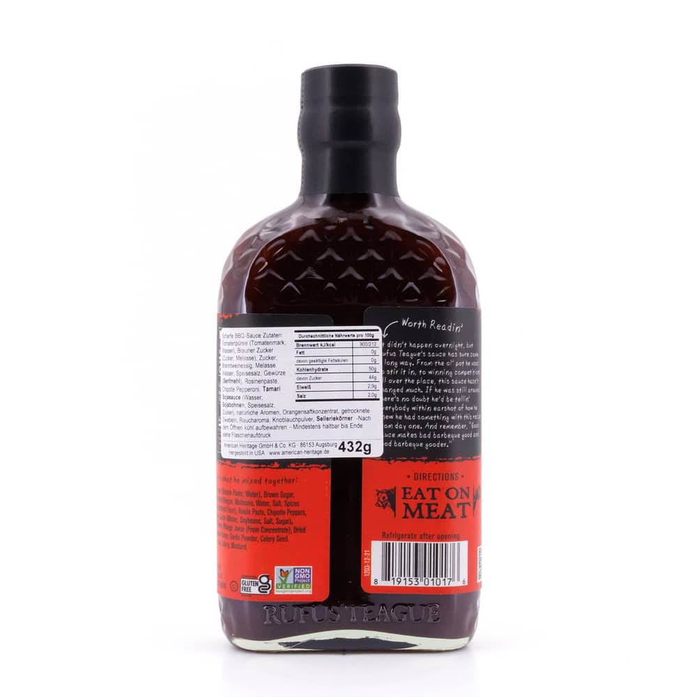 Rufus Teague Blazin Hot BBQ-Sauce 432 Gramm Produktbild