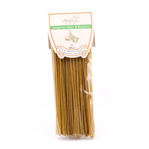 Sbiroli Linguine Aglio & Basilico Linguine mit Knoblauch und Basilikum 250 Gramm Produktbild