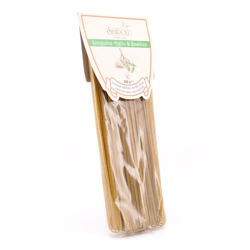 Sbiroli Linguine Aglio & Basilico Linguine mit Knoblauch und Basilikum 250 Gramm Produktbild