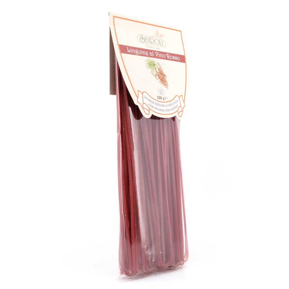 Sbiroli Linguine al Vino Rosso Linguine mit Rotwein 250 Gramm Produktbild