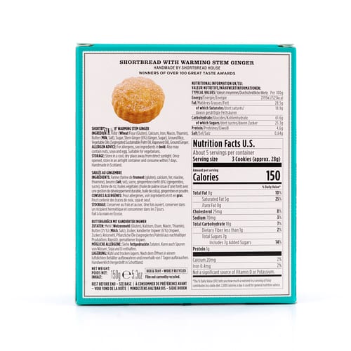 Shortbread House of Edinburgh Shortbread Stem Ginger Rounds 150 Gramm Produktbild