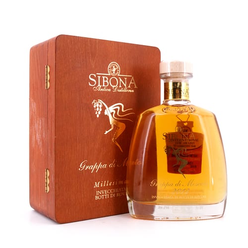 Sibona Grappa Di Moscato Millesimata Invecchiata Jahrgang 2012 / 2024 0,70 Liter/ 44.0% vol Produktbild