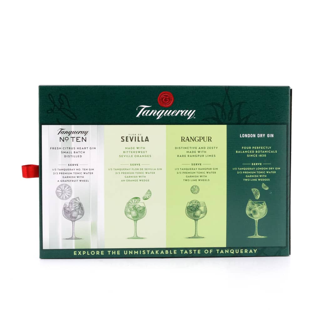 Tanqueray Explore The Unmistakable Taste Of Tanqueray Set beinhaltet 4 Stück je 0,05l 0,20 Liter/ 43.3% vol Produktbild