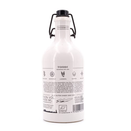 Taube Bio Bavarian Dry Gin Steinzeugflasche mit Bügelverschluß 0,50 Liter/ 42.0% vol Produktbild