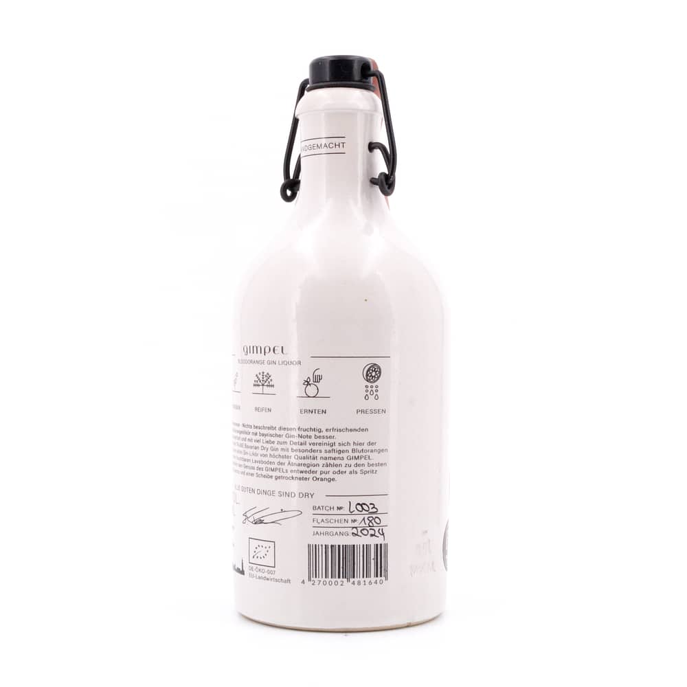 Taube BIO Gimpel Bloodorange Gin Liquor Steinzeugflasche mit Bügelverschluß 0,50 Liter/ 21.0% vol Produktbild