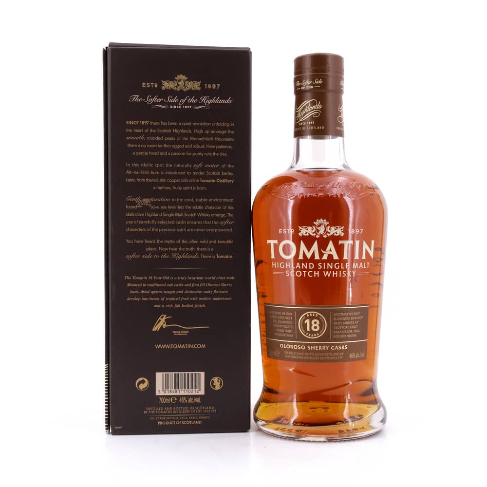Tomatin 18 Jahre finish in Oloroso Sherry Butts 0,70 Liter/ 46.0% vol Produktbild