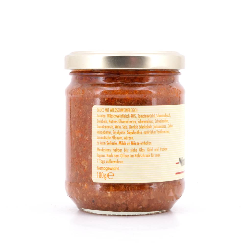 TOSCANA intavola Wildschweinbolognese Wildschwein-Ragout 180 Gramm Produktbild