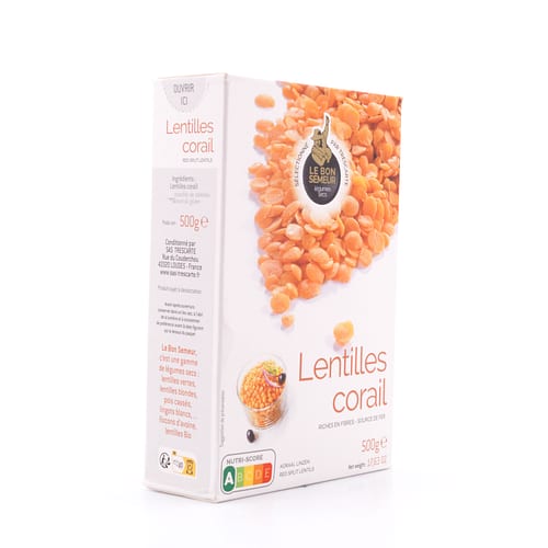 Trescarte Lentilles Corail Rote Linsen 500 Gramm Produktbild