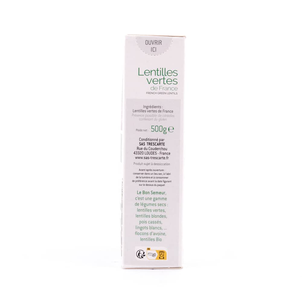 Trescarte Lentilles Vertes Grüne Linsen 500 Gramm Produktbild
