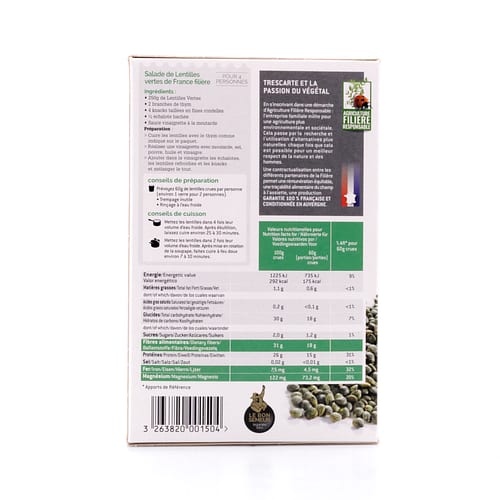 Trescarte Lentilles Vertes Grüne Linsen 500 Gramm Produktbild