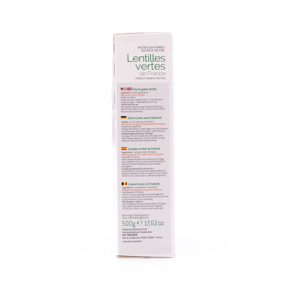 Trescarte Lentilles Vertes Grüne Linsen 500 Gramm Produktbild