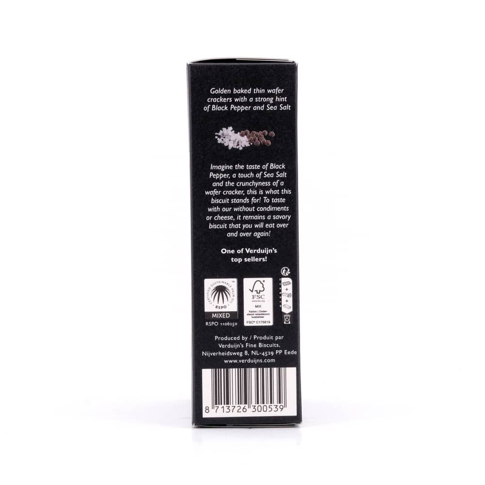 Verduijn's Black Pepper Cracker Waffeln mit Pfeffer und Meersalz 75 Gramm Produktbild