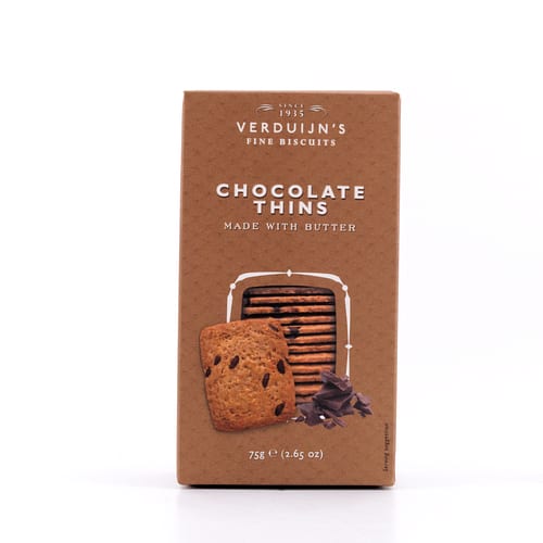 Verduijn's Chocolate Thins Buttergebäck mit Schokolade 75 Gramm Produktbild
