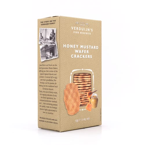 Verduijn's Honey Mustard Wafer Crackers Käse-Waffeln mit Honig und Senf 75 Gramm Produktbild
