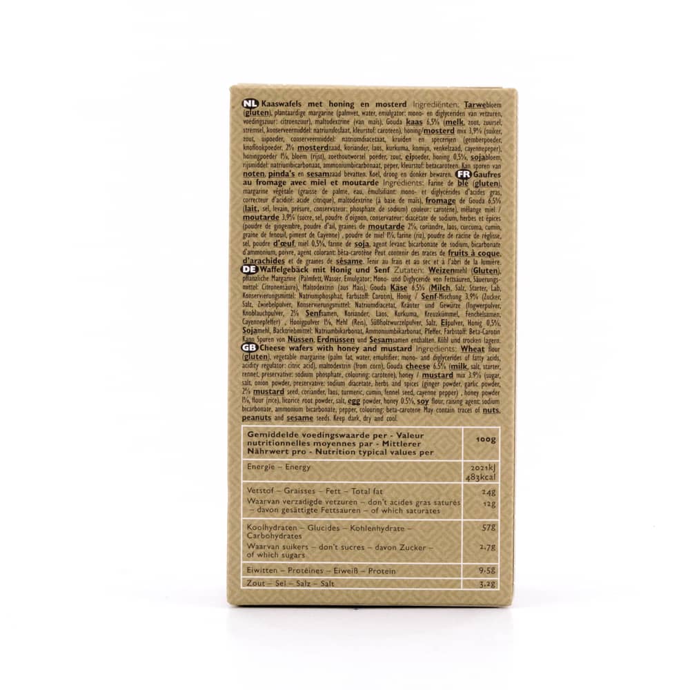Verduijn's Honey Mustard Wafer Crackers Käse-Waffeln mit Honig und Senf 75 Gramm Produktbild