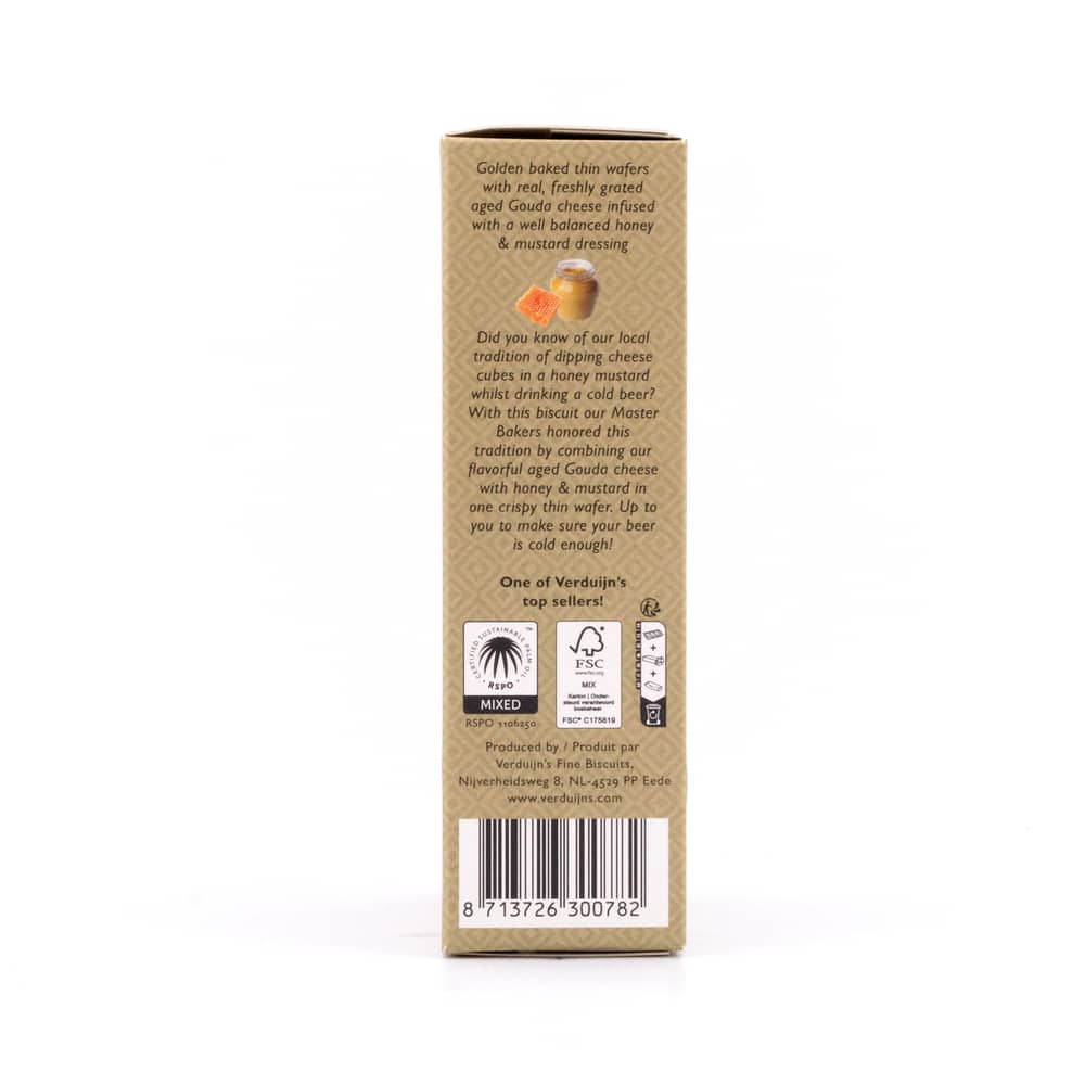 Verduijn's Honey Mustard Wafer Crackers Käse-Waffeln mit Honig und Senf 75 Gramm Produktbild