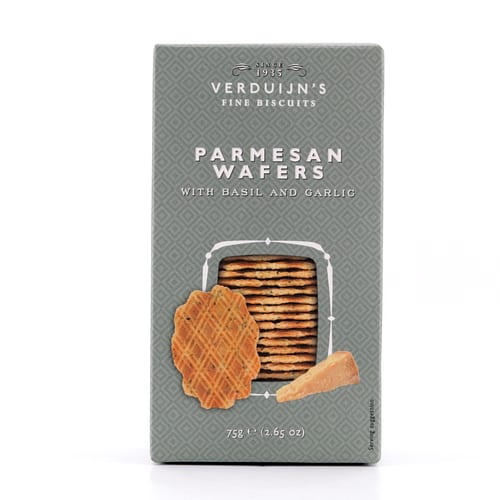 Verduijn's Parmesan Wafer Crackers Waffeln mit Parmesan, Basilikum und Knoblauch 75 Gramm Produktbild