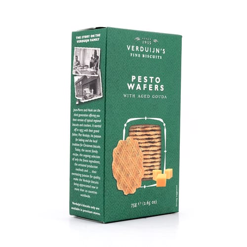 Verduijn's Pesto Wafers Käsewaffeln mit Basilikum und Knoblauch 75 Gramm Produktbild