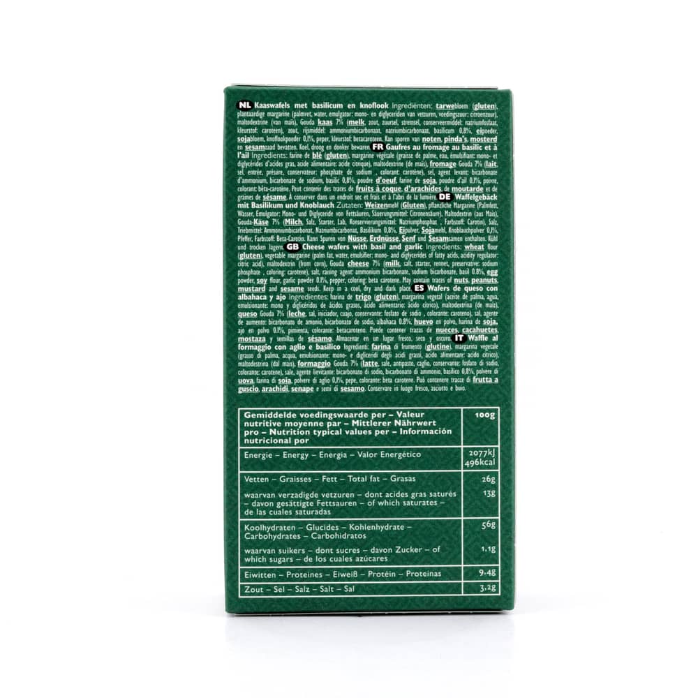 Verduijn's Pesto Wafers Käsewaffeln mit Basilikum und Knoblauch 75 Gramm Produktbild