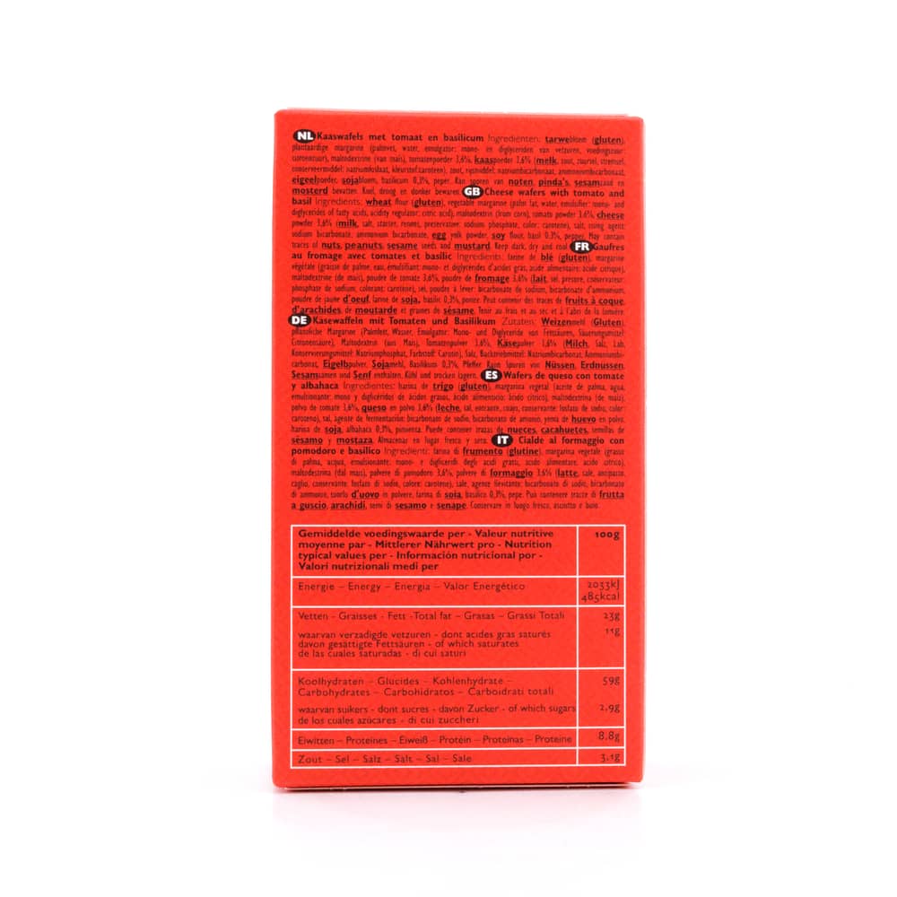 Verduijn's Tomato Wafer Crackers Waffeln mit Tomate und Basilikum 75 Gramm Produktbild