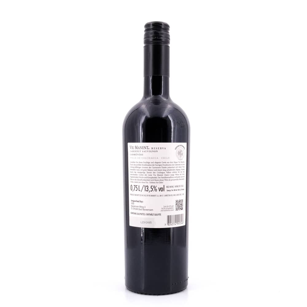 Viu Manent Reserva Cuvèe Carmenere Jahrgang 2022 0,750 Liter/ 13.5% vol Produktbild