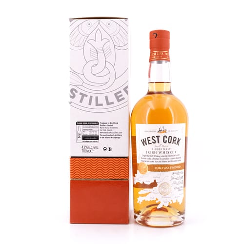 West Cork Single Malt Rum Cask Finish 0,70 Liter/ 43.0% vol Produktbild