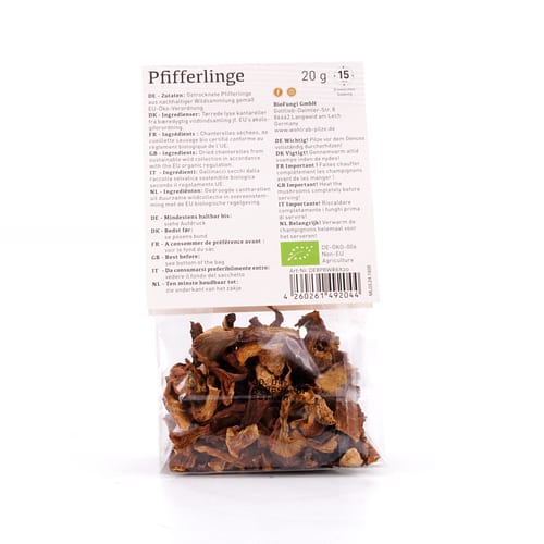 Wohlrab Pilze BIO Pfifferlinge getrocknet 20 Gramm Produktbild