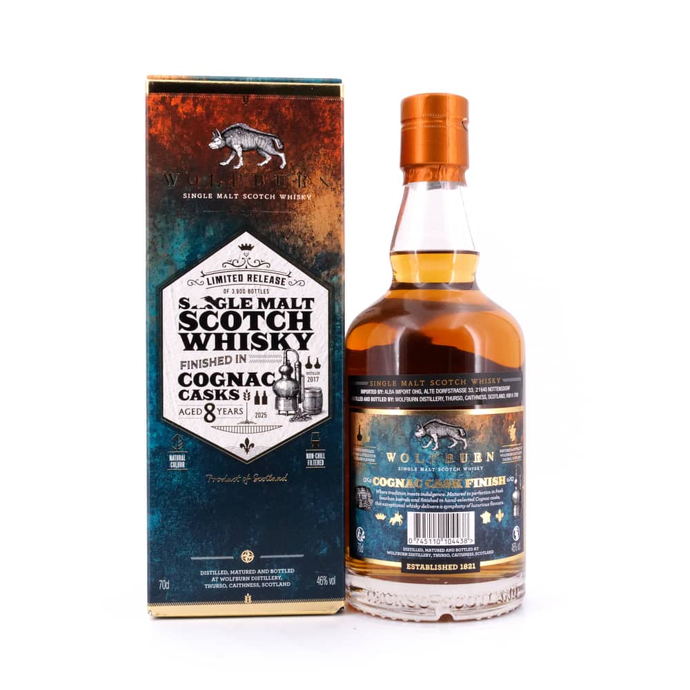 Wolfburn 8 Jahre Cognac Cask Release 0,70 Liter/ 46.0% vol Produktbild