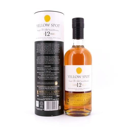 Yellow Spot 12 Jahre Single Pot Still Irish Whiskey Three Cask Maturation Bourbon, Sherry & Malaga 0,70 Liter/ 46.0% vol Produktbild